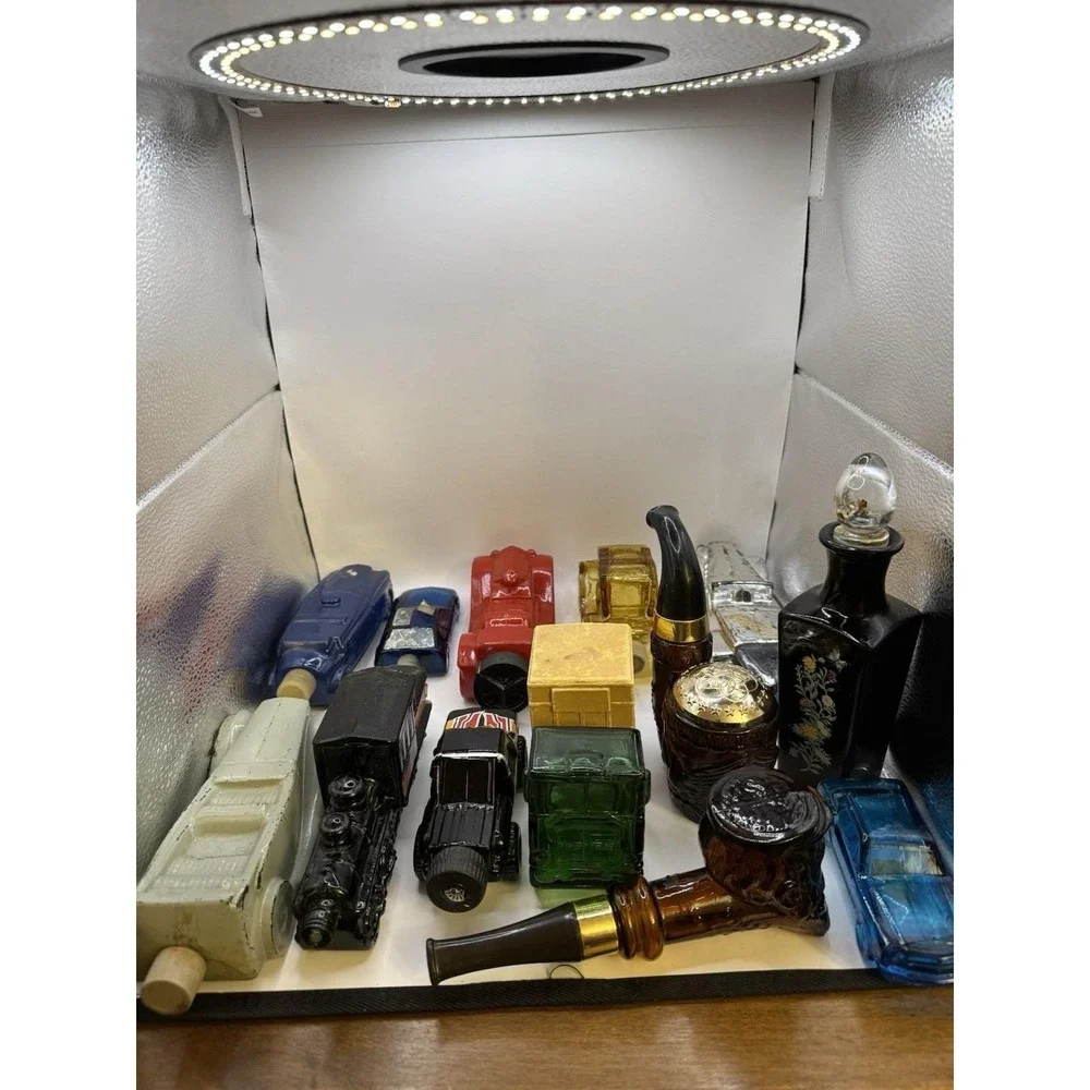 Lot of 14 Vintage Avon & Novelty Glass Cologne Bottles Cars Pipes Trains